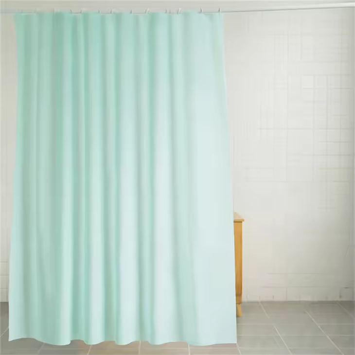 PEVA Bathroom Shower Curtain Waterproof With Magnet Pure Plain Color Shower Curtain Liner