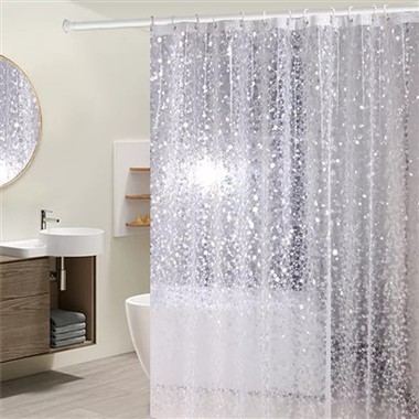 Modèn pave beny rido kanni-prèv washable douch rido ak 12 kwòk